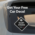 baby inside car decal