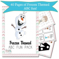 frozen themed abc fun pack