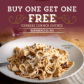 macaroni grill bogo express dinner