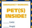 pets inside emergency decal