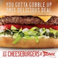 sonic half priced cheese burgers thanksgiving