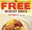 taco johns free breakfast burrito